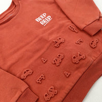 'Beep Beep' Cars & Diggers Orange Sweatshirt - Boys 3-4 Years