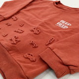 'Beep Beep' Cars & Diggers Orange Sweatshirt - Boys 3-4 Years