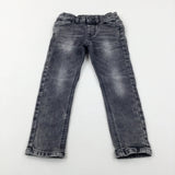 Grey Denim Jeans With Adjustable Waist - Boys 3-4 Years