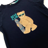 'Bear Cub' Bear & Skateboard Navy T-Shirt - Boys 3-4 Years