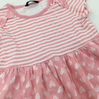 Hearts Pink Striped Dress - Girls 2-3 Years