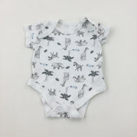 Animals White Bodysuit - Boys Newborn