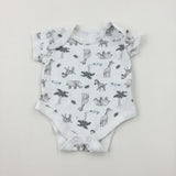 Animals White Bodysuit - Boys Newborn