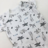 Animals White Bodysuit - Boys Newborn