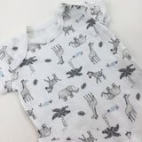 Animals White Bodysuit - Boys Newborn