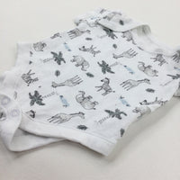 Animals White Bodysuit - Boys Newborn