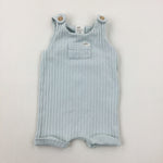 'Hello!' Light Green Short Dungarees - Boys Newborn