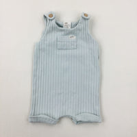 'Hello!' Light Green Short Dungarees - Boys Newborn