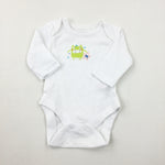 'No1' Monster White Long Sleeve Bodysuit - Boys Newborn