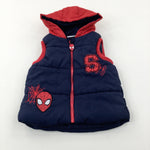 Spider-Man Appliqued Navy Padded Gilet - Boys 4-5 Years