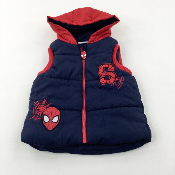 Spider-Man Appliqued Navy Padded Gilet - Boys 4-5 Years