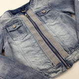 Sparkly Distressed Mid Blue Denim Jacket - Girls 9-10 Years