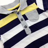 Navy Striped Polo Shirt - Boys 0-3 Months