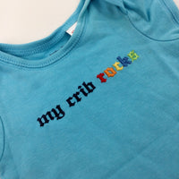 'My Crib Rocks' Blue Bodysuit - Boys 0-3 Months