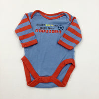 'Daddy Loves Me More Than Football' Blue Long Sleeve Bodysuit - Boys 0-3 Months