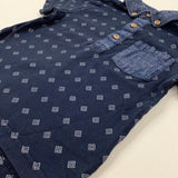 Patterned Navy Polo Shirt - Boys 12-18 Months