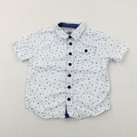 Patterned White Shirt - Boys 4-5 Years
