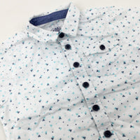 Patterned White Shirt - Boys 4-5 Years