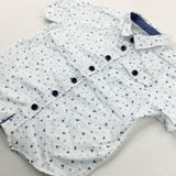 Patterned White Shirt - Boys 4-5 Years