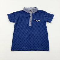 Patterned Blue Polo Shirt - Boys 12-18 Months