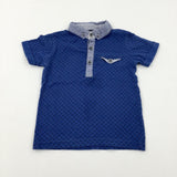 Patterned Blue Polo Shirt - Boys 12-18 Months