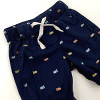 Campervans Navy Shorts - Boys 3-6 Months