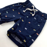 Campervans Navy Shorts - Boys 3-6 Months