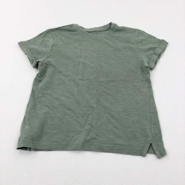 Car Embroidered Olive Green T-Shirt - Boys 5-6 Years