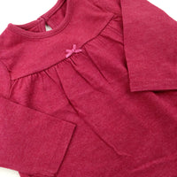 Burgundy Long Sleeve Tunic Top - Girls 3-6 Months