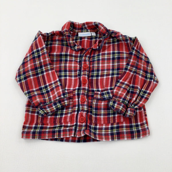 Red & Navy Tartan Long Sleeve Shirt - Boys 12-18 Months