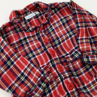 Red & Navy Tartan Long Sleeve Shirt - Boys 12-18 Months