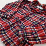 Red & Navy Tartan Long Sleeve Shirt - Boys 12-18 Months