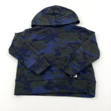 Camouflage Khaki & Blue Hoodie - Boys 5-6 Years