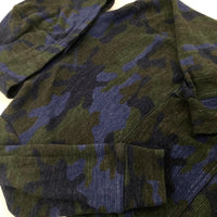 Camouflage Khaki & Blue Hoodie - Boys 5-6 Years