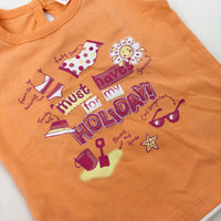 **NEW** 'Must Haves For My Holiday' Orange Vest Top - Girls 3-6 Months