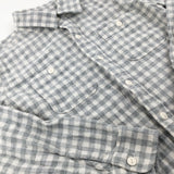 Grey & White Checked Long Sleeve Shirt - Boys 8-9 Years