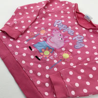 'Peppa Pig' Appliqued Spotty Pink Sweatshirt - Girls 4-5 Years