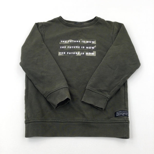 'The Future Is Now' Khaki Sweatshirt - Boys 8-9 Years