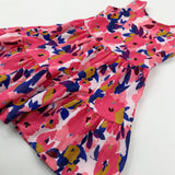 **NEW** Colourful Flowers Pink Dress - Girls 4-5 Years