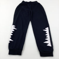 Shark Teeth Panels Black Joggers - Boys 8-9 Years