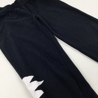 Shark Teeth Panels Black Joggers - Boys 8-9 Years