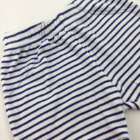 Blue Striped Jersey Shorts - Boys 6-9 Months