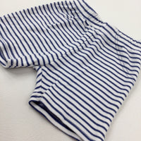 Blue Striped Jersey Shorts - Boys 6-9 Months