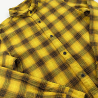 Yellow & Black Checked Long Sleeve Shirt - Boys 8-9 Years