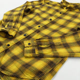 Yellow & Black Checked Long Sleeve Shirt - Boys 8-9 Years