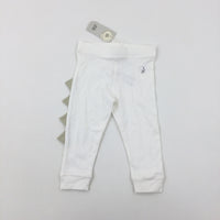 **NEW** Crown & Star Motif White Jersey Trousers - Boys 6-9 Months