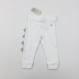 **NEW** Crown & Star Motif White Jersey Trousers - Boys 6-9 Months