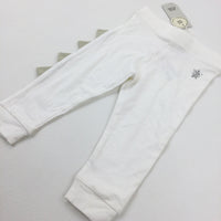 **NEW** Crown & Star Motif White Jersey Trousers - Boys 6-9 Months