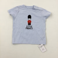 **NEW** 'Little Prince' Guardsman Bear Light Blue T-Shirt - Boys 6-9 Months