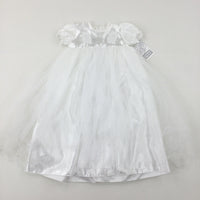 **NEW** Flowers Embroidered Beatrix Robe White Long Christening Gown  - Girls 6-12 Months